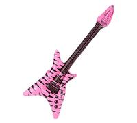 DEGUISE TOI - Guitare rock gonflable rose fluo adulte - Guitare à gonfler - Taille Unique - Rose - Accessoires pour déguisement - Plastique - - Carnaval