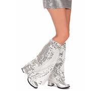 DEGUISE TOI - Jambières à Paillettes Argent Adulte - 2 Jambières - Taille Unique - Argenté/Gris - Accessoires pour déguisement - 100% Polyester - - Carnaval