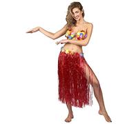 DEGUISE TOI - Jupe hawaïenne Longue Rouge Adulte - Jupe