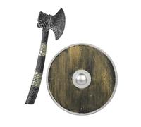 DEGUISE TOI - kit de Viking Enfant en Plastique - 1 Hachette - 1 Bouclier - Taille Unique - Marron - Accessoires pour déguisement - Plastique - -