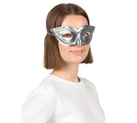 DEGUISE TOI - Loup argenté brillant adulte - 1 Loup - Taille Unique - Argenté/gris - Masques - Plastique - - Carnaval