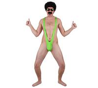 DEGUISE TOI - Mankini Vert Fluo Homme - Mankini - Taille Unique - Vert - Déguisements adultes - 100% polyester - - Carnaval