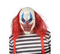 DEGUISE TOI - Masque Latex Clown Rouge et Blanc Adulte - Masque - Taille Unique - Coloré - Masques - Latex - - Halloween
