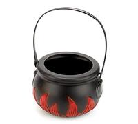 DEGUISE TOI - Mini chaudron avec flammes 13 cm - Chaudron - Taille Unique - Noir - Accessoires pour déguisement - Plastique - - Halloween