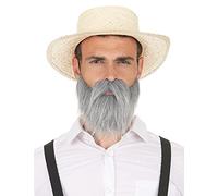 DEGUISE TOI - Moustache et Barbe Grises Adulte - Moustache - Barbe - Taille Unique - Argenté/Gris - Accessoires pour déguisement - Synthétique - - Carnaval