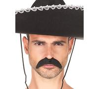 DEGUISE TOI - Moustache Noire Adulte - Moustache - Taille Unique - Noir - Accessoires pour déguisement - Synthétique - - Carnaval