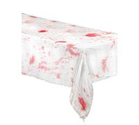 DEGUISE TOI - Nappe blanche ensanglantée 185x140 cm - Nappe - Taille Unique - Blanc - Decoration/Animation - Polyester - - Halloween