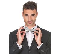 DEGUISE TOI - Noeud papillon argenté avec sequins adulte - Noeud papillon - Taille Unique - Argenté/gris - Accessoires pour déguisement - 95% Polyester, 5% PVC - -