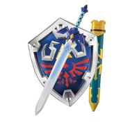 DEGUISE TOI - Pack Link - Legend Zelda Bouclier et épée - 1 épée - 1 bouclier - Taille Unique - Bleu - Accessoires pour déguisement - - - Carnaval