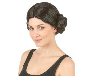 DEGUISE TOI - Perruque avec chignon femme - Perruque - Taille Unique - Brun - Accessoires pour déguisement - Synthétique - - Carnaval