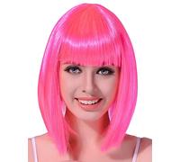 Perruque carré mi-long rose fluo femme - Accessoire de mode - 230399