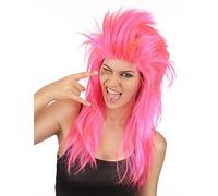 Perruque Chanteuse De Rock Rose Femme Multicolore