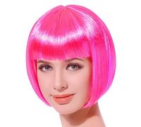 DEGUISE TOI - Perruque courte rose fluo femme - Taille Unique - Rose - Accessoires pour déguisement - - - Carnaval
