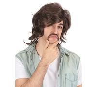 DEGUISE TOI - Perruque dragueur années 70's homme - Perruque - Taille Unique - Noir - Accessoires pour déguisement - Cheveux synthétiques - -