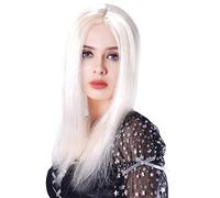 DEGUISE TOI - Perruque longue blanche femme - 45cm - Perruque - Taille Unique - Blond - Accessoires pour déguisement - Synthétique - - Carnaval