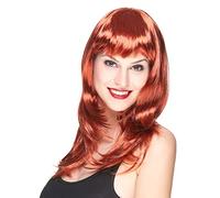 DEGUISE TOI - Perruque longue rousse à frange femme - Perruque - Taille Unique - Rousses - Accessoires pour déguisement - Synthétique 100% Polyester 100% Polyester - -