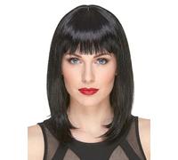 DEGUISE TOI - Perruque luxe noire mi-longue femme - 170g - Perruque - Taille Unique - Noir - Accessoires pour déguisement - Synthétique - - Carnaval