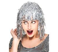 DEGUISE TOI - Perruque métallique argent à frange adulte - Perruque - Taille Unique - Argenté/gris - Accessoires pour déguisement - - - Carnaval