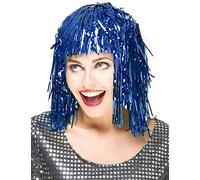 DEGUISE TOI - Perruque métallique bleue adulte - Perruques Mi-longues
