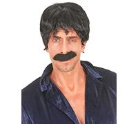 DEGUISE TOI - Perruque noire de chanteur disco homme - Perruque - Taille Unique - Noir - Accessoires pour déguisement - - -