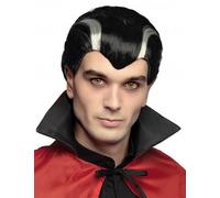 DEGUISE TOI - Perruque vampire noire et blanche homme - Perruque - Taille Unique - Noir - Accessoires pour déguisement - Synthétique 100% Polyester 100% Polyester - - Halloween