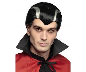 DEGUISE TOI - Perruque vampire noire et blanche homme - Perruque - Taille Unique - Noir - Accessoires pour déguisement - Synthétique 100% Polyester 100% Polyester - - Halloween