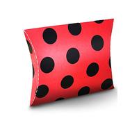 DEGUISE TOI - Pochette Cadeau Coccinelle 30 * 40 cm Pochette - Taille Unique - Rouge - Decoration/Animation - Carton - Suivre les plis pour former la pochette - Noel