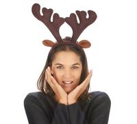DEGUISE TOI - Serre-tête renne réaliste Noël - 1 Serre-tête - Taille Unique - Marron - Accessoires pour déguisement - Feutrine - - Noel