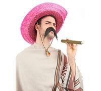 DEGUISE TOI - Sombrero Mexicain Rose Adulte - Sombrero - Taille Unique - Rose - Accessoires pour déguisement - Paille - - Carnaval