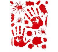 DEGUISE TOI - Stickers Mains ensanglantées Halloween - Stickers - Taille Unique - Rouge - Decoration/Animation - - - Halloween