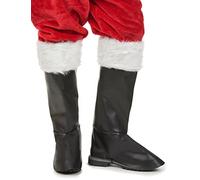 DEGUISE TOI - sur-Bottes Luxe Noires avec Fourrure père noël Adulte - Paire de sur-Bottes - Taille Unique - Noir - Accessoires pour déguisement - Polyester et Synthétique - - Noel