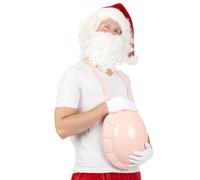 DEGUISE TOI - Ventre gonflable de bossu femme enceinte Père Noël adulte - Faux-ventre - Taille Unique - Rose - Accessoires pour déguisement - - - Halloween-noel