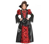 Fiestas Guirca Costume Vampiresse Enfant Robe et Col 10-12 ans Noir et Rouge