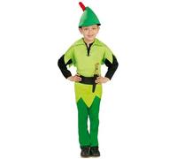 FIESTAS GUIRCA | Costume d'Archer Enfant (7-9 Ans) - T-shirt, Ceinture, Chapeau et Pantalon - Costumes de Contes et Mousquetaires pour Halloween et Carnaval - Idéal pour Enfants - Vert