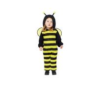 Amscan 9919074 - Unisex Fleece Bee Onesie Babies Hooded Romper with Headpiece Fancy Dress Costume Size: 6-12m
