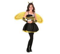 DEGUISE TOI - Déguisement abeille fille - Robe - Ailes - Manchons - Serre-tête - L 10-12 ans (130-140 cm) - Jaune - Déguisements enfants - 100% Polyester - A la main - Carnaval
