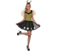 DEGUISE TOI - Déguisement abeille jaune et noir femme - Robe - Paire d'ailes - Serre tête - M - - Déguisements adultes - Polyester - Lavage à la main - Carnaval