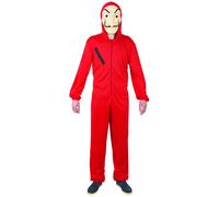 Déguisement Adolescent Combinaison Rouge Voleur - Taille: 14-16 Ans (140/160 Cm) Rouge