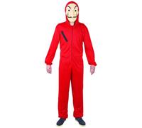 Déguisement Adolescent Combinaison Rouge Voleur - Taille: 14-16 Ans (140/160 Cm) Rouge