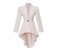 Deguisement Adulte Carnaval Gothique, Manteau Long Rétro Victorien Veste Officier Chic, Costume Pirate Femme Vintage Sombre Vampire(White, XXXL)