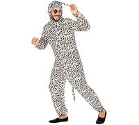 Déguisement Adulte Dalmatien - ATOSA - Combinaison et Coiffe de Chien de Dessin Animé - Noir - Blanc - Polyester