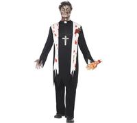 Déguisement Adulte De Prêtre Zombie Smiffys Noir Taille Large Ou Medium