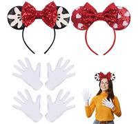 Déguisement Adulte Femme - Ensemble Déguisement Disney Adulte avec Serre Tête Minnie, Déguisement Femme Disney pour Toutes Les Fêtes et Événements