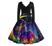 Deguisement Adulte Halloween Femme Costume Halloween Sexy de Sorciere Princesse Fantome Déguisements Maléfique Deguisement Adulte Femme Robes Pourpre Clair 3XL