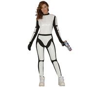 FIESTAS GUIRCA | Costume Soldat Spatial Femme Adulte - Blanc Noir - Taille