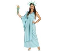 Fiestas Guirca Déguisement Statue de la Liberté Adulte (42-44/L) Robe Cape Diadème Torche Bleu/Vert