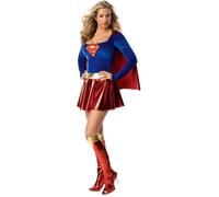 Déguisement adulte Supergirl - RUBIES - Modèle Super Girl - Noir - Cape et ceinture dorée XS