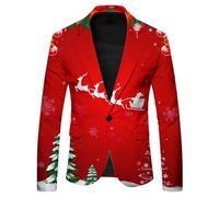 Deguisement Adulte Veste De Noël pour Homme Costume Noel Déguisement Décontractée Blazer Blazers Costumes Vestes Decontracte Pere Déguisements Adultes Et Smoking Costard Père Blaser Chic Elegant,S
