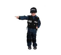 Déguisement Agent Police Swat Enfant - 5-6 Ans (116 Cm) - Noir Noir