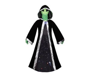 DéGuisement Alien Alien Costume Halloween Adulte, Tunique Noir avec Capuche Et Masque Vert Costume Alien Extraterrestre Espace Martien pour Homme Adulte IdéAl pour Costumes De Carnaval Halloween